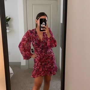 Express Long Sleeve Mini Floral Dress